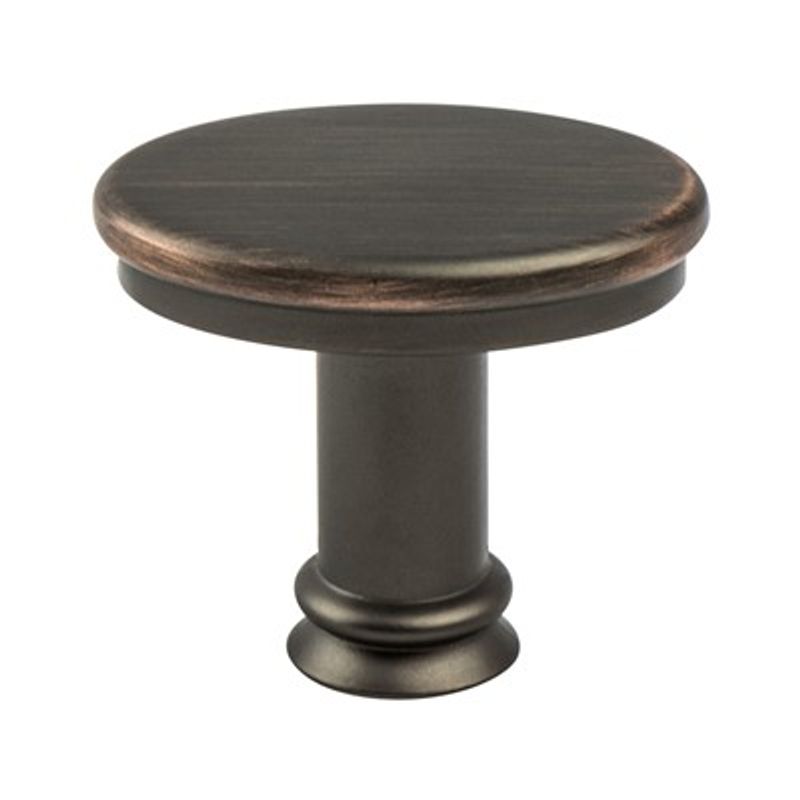 1' Wide Transitional Modern Classic Oval Knob in Verona Bronze from Dierdra Collection