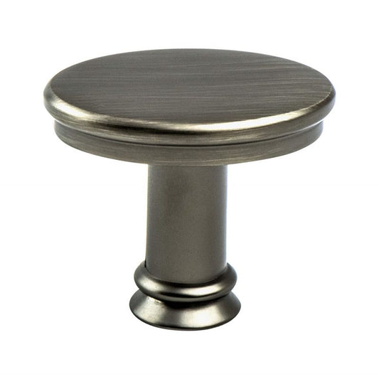 1" Wide Transitional Modern Classic Oval Knob in Vintage Nickel from Dierdra Collection