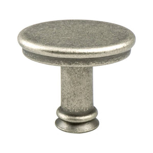 1' Wide Transitional Modern Classic Oval Knob in Weathered Nickel from Dierdra Collection