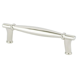 4.5' Transitional Modern Tapered Bar Pull in Polished Nickel from Dierdra Collection