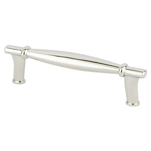 4.5' Transitional Modern Tapered Bar Pull in Polished Nickel from Dierdra Collection