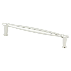 6.94' Transitional Modern Tapered Bar Pull in Polished Nickel from Dierdra Collection