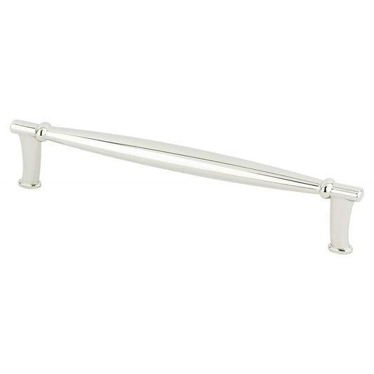 6.94" Transitional Modern Tapered Bar Pull in Polished Nickel from Dierdra Collection