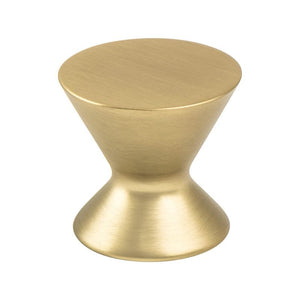 1.19' Wide Transitional Modern Round Knob in Modern Brushed Gold from Domestic Collection