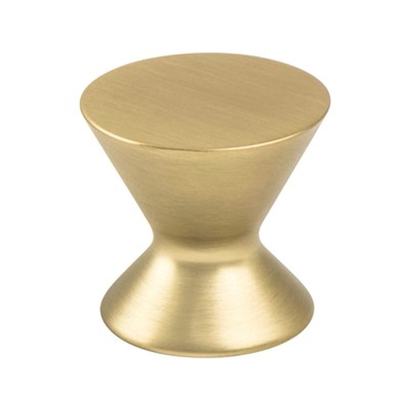 1.19' Wide Transitional Modern Round Knob in Modern Brushed Gold from Domestic Collection