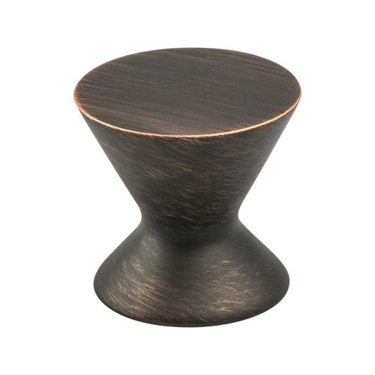 1.19" Wide Transitional Modern Round Knob in Verona Bronze from Domestic Collection