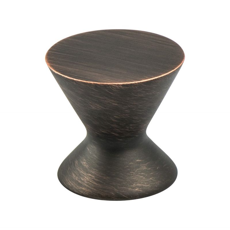 1.19' Wide Transitional Modern Round Knob in Verona Bronze from Domestic Collection