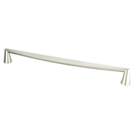 13.5" Transitional Modern Curved Bar Pull in Brushed Nickel from Domestic Collection