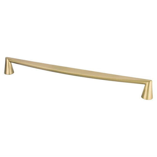 13.5" Transitional Modern Curved Bar Pull in Modern Brushed Gold from Domestic Collection