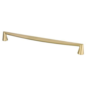 13.5' Transitional Modern Curved Bar Pull in Modern Brushed Gold from Domestic Collection