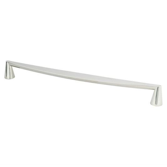 13.5" Transitional Modern Curved Bar Pull in Polished Nickel from Domestic Collection