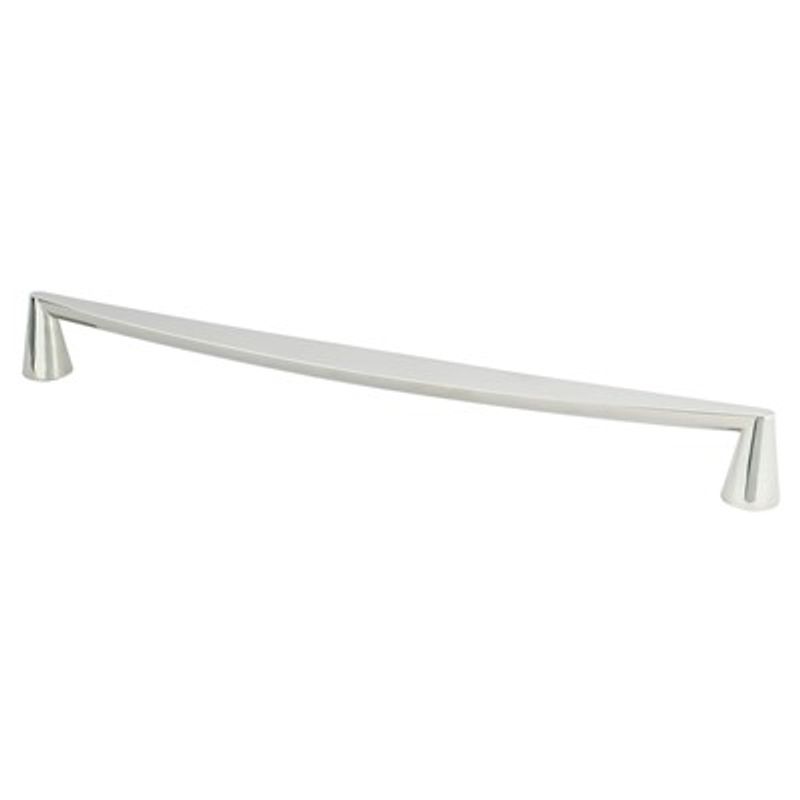13.5' Transitional Modern Curved Bar Pull in Polished Nickel from Domestic Collection