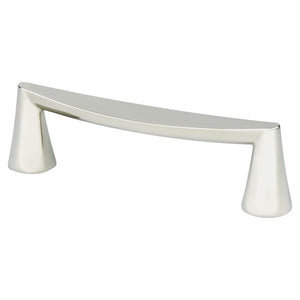 4.5' Transitional Modern Curved Bar Pull in Polished Nickel from Domestic Collection