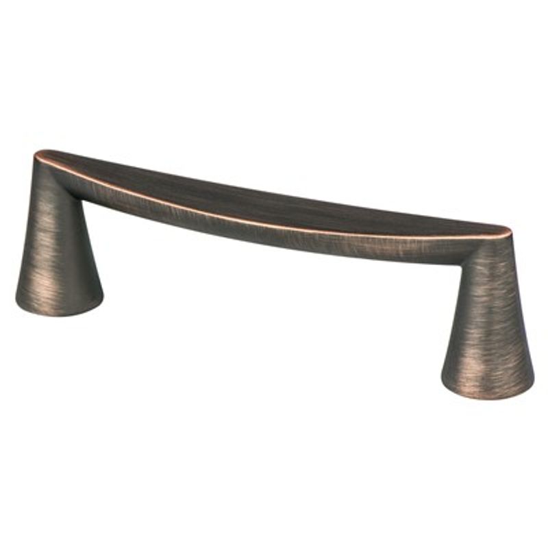 4.5' Transitional Modern Curved Bar Pull in Verona Bronze from Domestic Collection