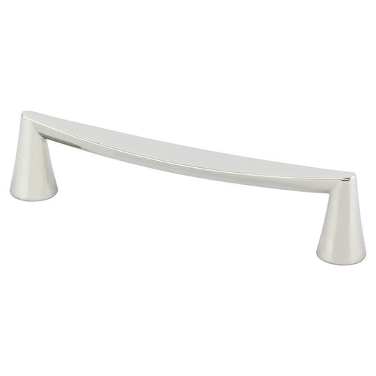 5.75" Transitional Modern Curved Bar Pull in Polished Nickel from Domestic Collection