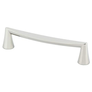 5.75' Transitional Modern Curved Bar Pull in Polished Nickel from Domestic Collection