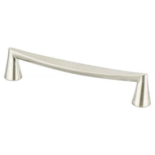 7.13" Transitional Modern Curved Bar Pull in Brushed Nickel from Domestic Collection