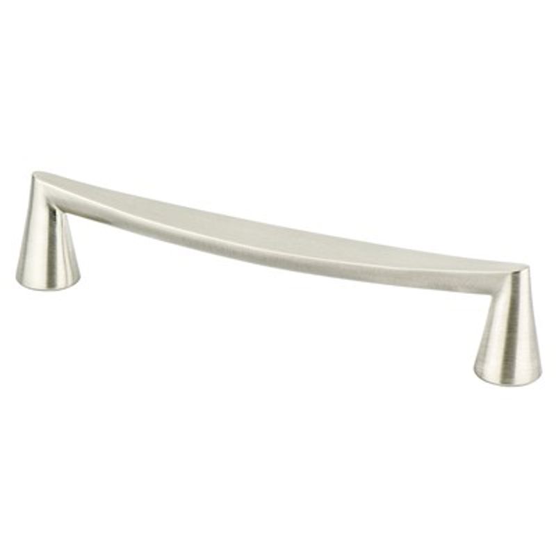 7.13' Transitional Modern Curved Bar Pull in Brushed Nickel from Domestic Collection