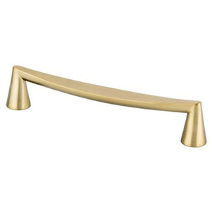 7.13' Transitional Modern Curved Bar Pull in Modern Brushed Gold from Domestic Collection