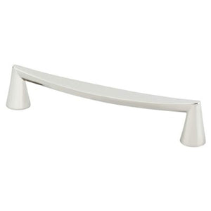7.13' Transitional Modern Curved Bar Pull in Polished Nickel from Domestic Collection