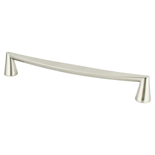 9.75" Transitional Modern Curved Pull in Brushed Nickel from Domestic Collection