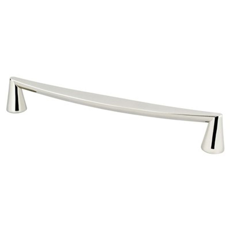 9.75' Transitional Modern Curved Pull in Polished Nickel from Domestic Collection