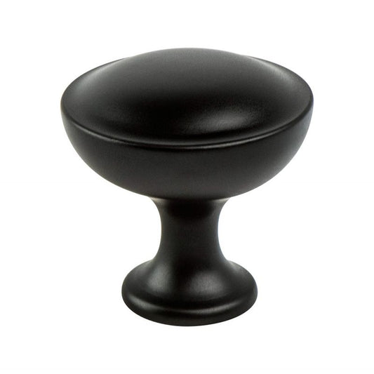 1.19" Wide Traditional Round Knob in Matte Black from Echo Collection