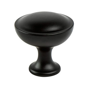1.19' Wide Traditional Round Knob in Matte Black from Echo Collection