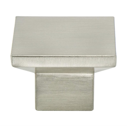 1.56" Wide Contemporary Square Knob in Brushed Nickel from Elevate Collection