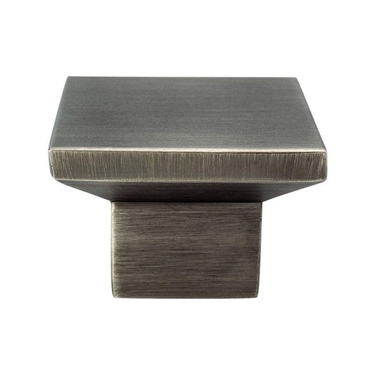 1.56" Wide Contemporary Square Knob in Graphite from Elevate Collection