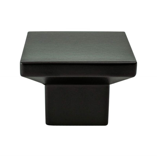 1.56" Wide Contemporary Square Knob in Matte Black from Elevate Collection