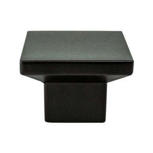 1.56' Wide Contemporary Square Knob in Matte Black from Elevate Collection