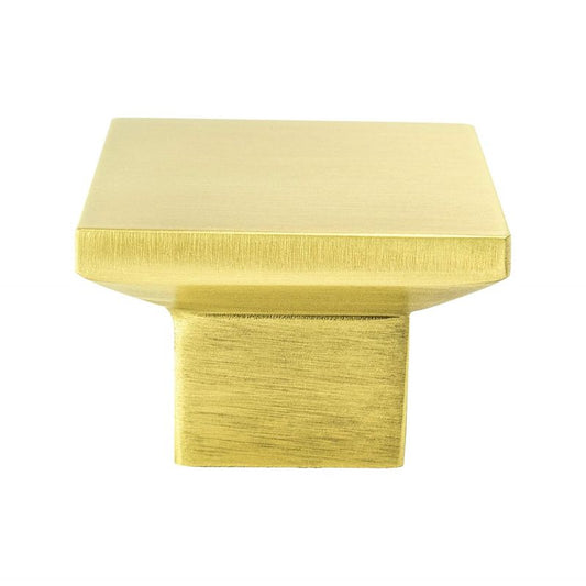 1.56" Wide Contemporary Square Knob in Satin Gold from Elevate Collection