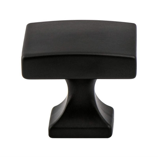 1.13" Wide Contemporary Square Knob in Matte Black from Epoch Edge Collection