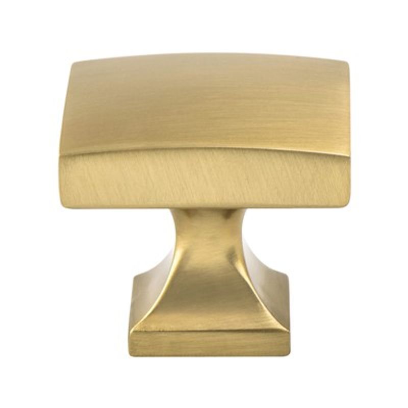 1.13' Wide Contemporary Square Knob in Modern Brushed Gold from Epoch Edge Collection