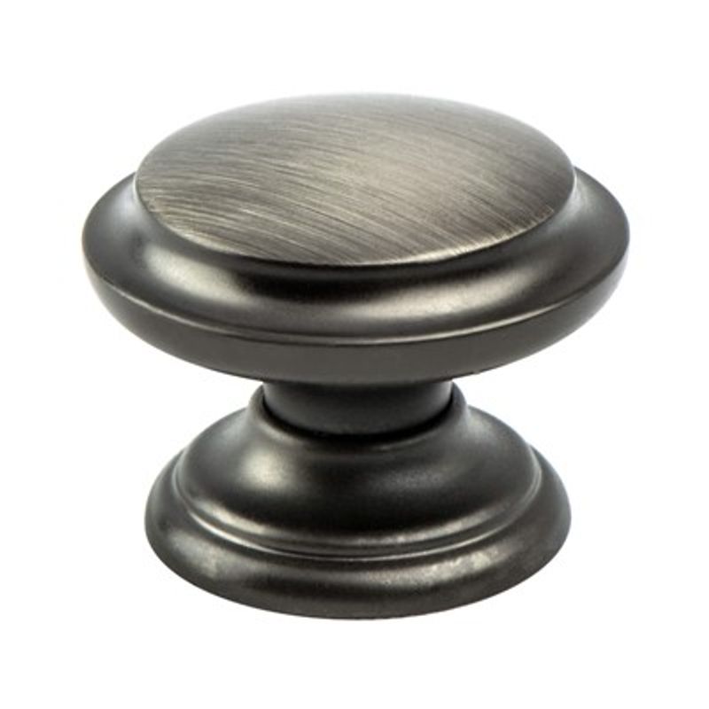 1.38' Wide Traditional Round Knob in Brushed Tin from Euro Classica Collection