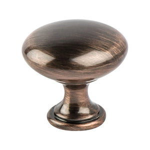 1.19' Wide Transitional Modern Round Knob in Brushed Antique Copper from Europe Moderno Collection