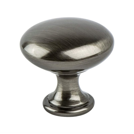 1.19" Wide Transitional Modern Round Knob in Brushed Black Nickel from Europe Moderno Collection