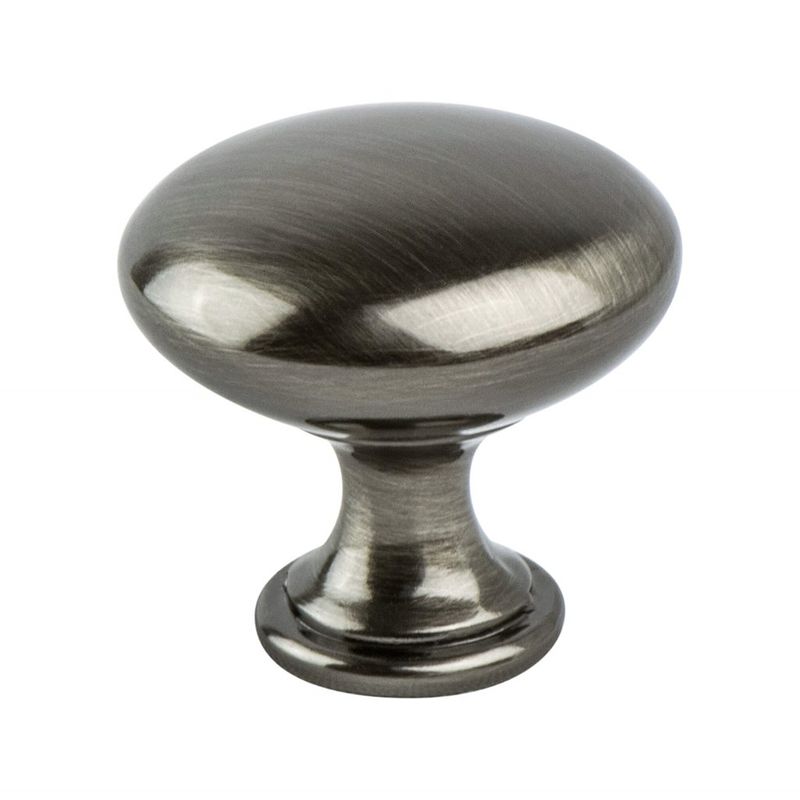 1.19' Wide Transitional Modern Round Knob in Brushed Black Nickel from Europe Moderno Collection