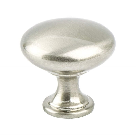 1.19" Wide Transitional Modern Round Knob in Brushed Nickel from Europe Moderno Collection