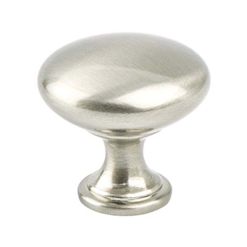 1.19' Wide Transitional Modern Round Knob in Brushed Nickel from Europe Moderno Collection