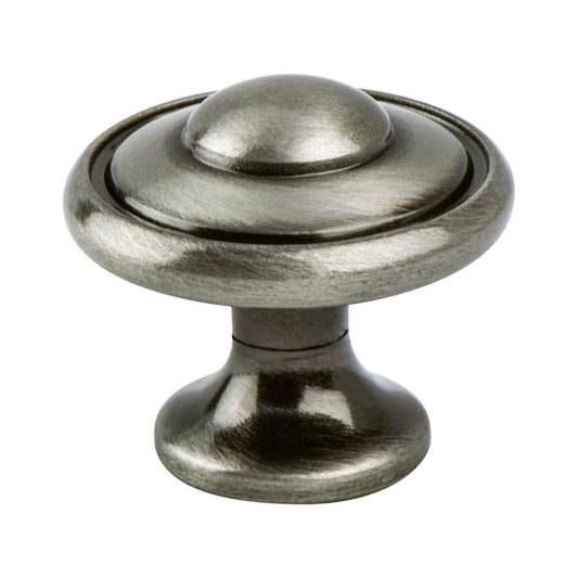 1.19" Wide Traditional Round Knob in Brushed Black Nickel from Euro Traditions Collection