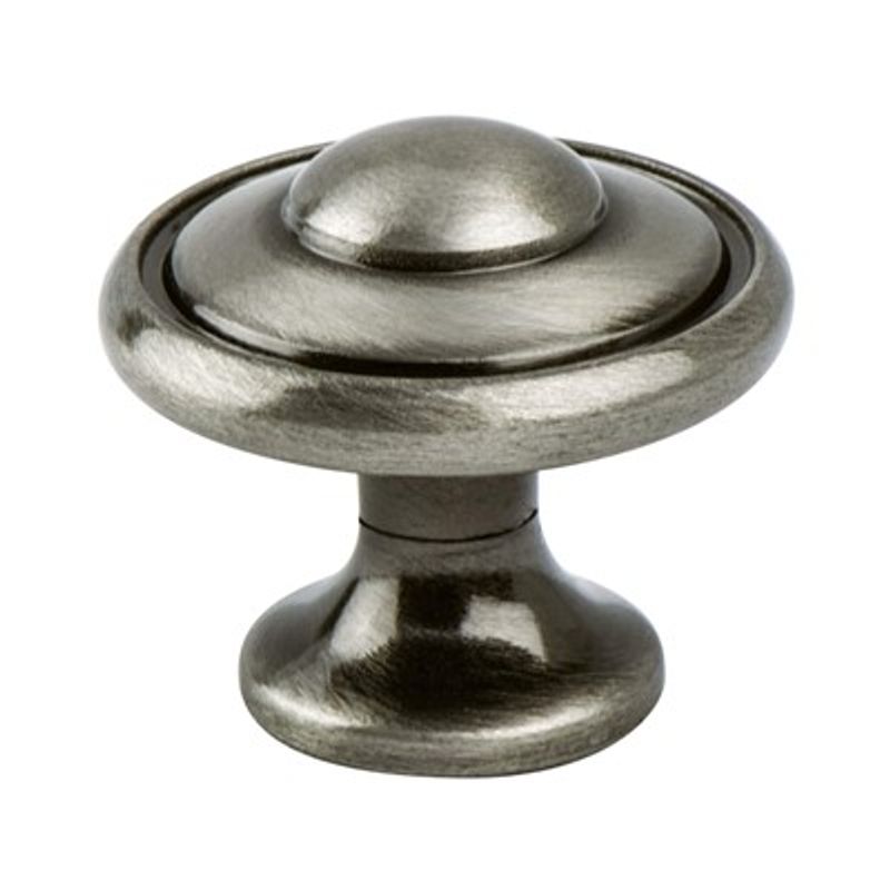 1.19' Wide Traditional Round Knob in Brushed Black Nickel from Euro Traditions Collection
