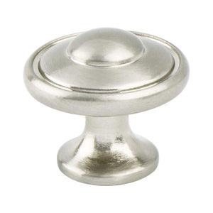 1.19' Wide Traditional Round Knob in Brushed Nickel from Euro Traditions Collection