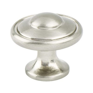 1.19' Wide Traditional Round Knob in Brushed Nickel from Euro Traditions Collection