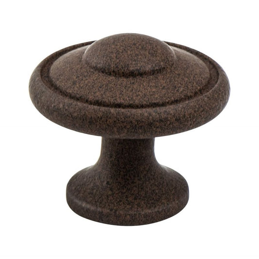 1.19" Wide Traditional Round Knob in Dull Rust from Euro Traditions Collection