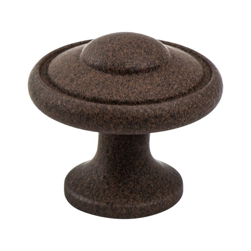 1.19' Wide Traditional Round Knob in Dull Rust from Euro Traditions Collection