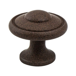 1.19' Wide Traditional Round Knob in Dull Rust from Euro Traditions Collection