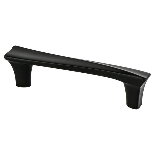 4.69" Contemporary Rectangular Pull in Black from Fluidic Collection