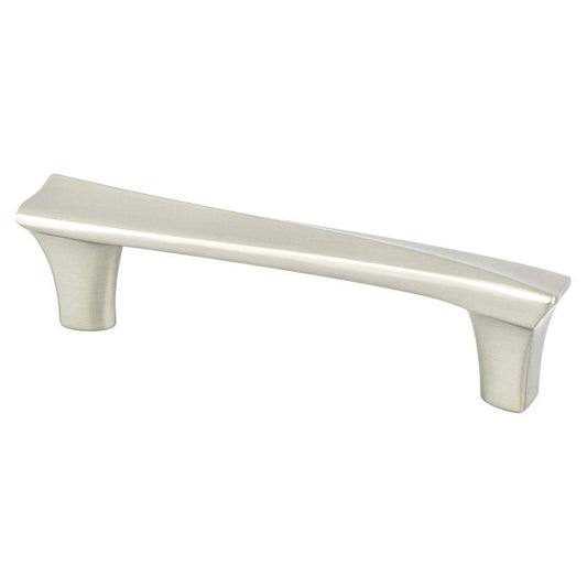 4.69" Contemporary Rectangular Pull in Brushed Nickel from Fluidic Collection